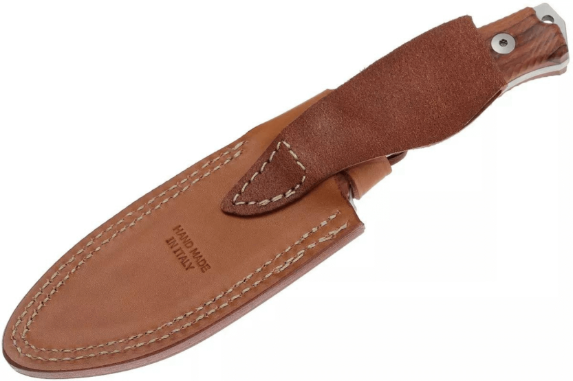 LionSteel M5.ST knife 11.5cm blade sandalwood handle + leather sheath