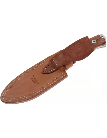 LionSteel M5.ST knife 11.5cm blade sandalwood handle + leather sheath