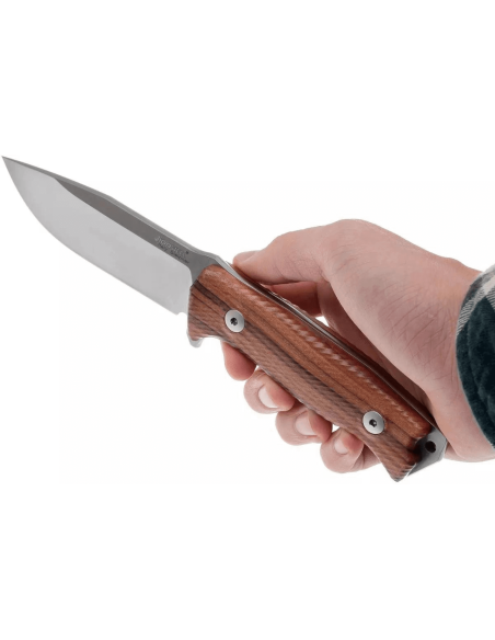 LionSteel M5.ST knife 11.5cm blade sandalwood handle + leather sheath