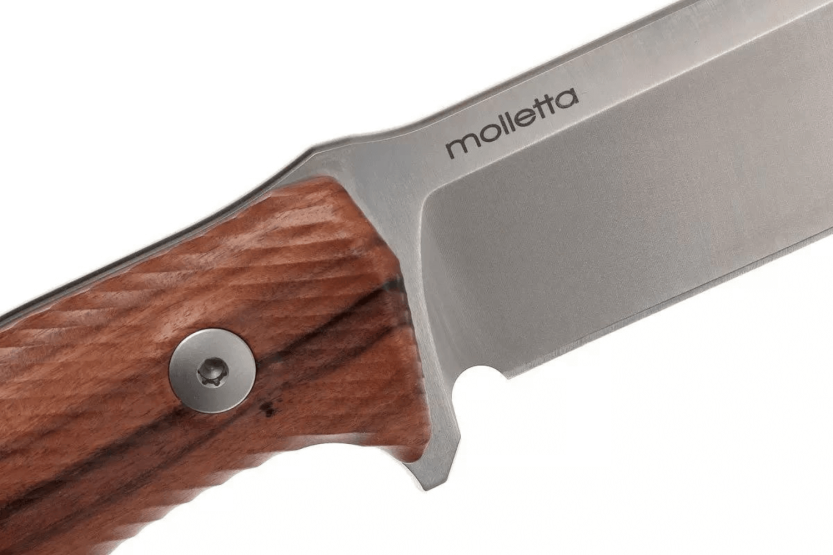 Faca LionSteel M5.ST Lâmina de 11,5 cm Cabo em sândalo + bainha em pele