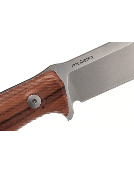 LionSteel M5.ST kniv 11,5 cm blad sandeltræhåndtag + læderskede