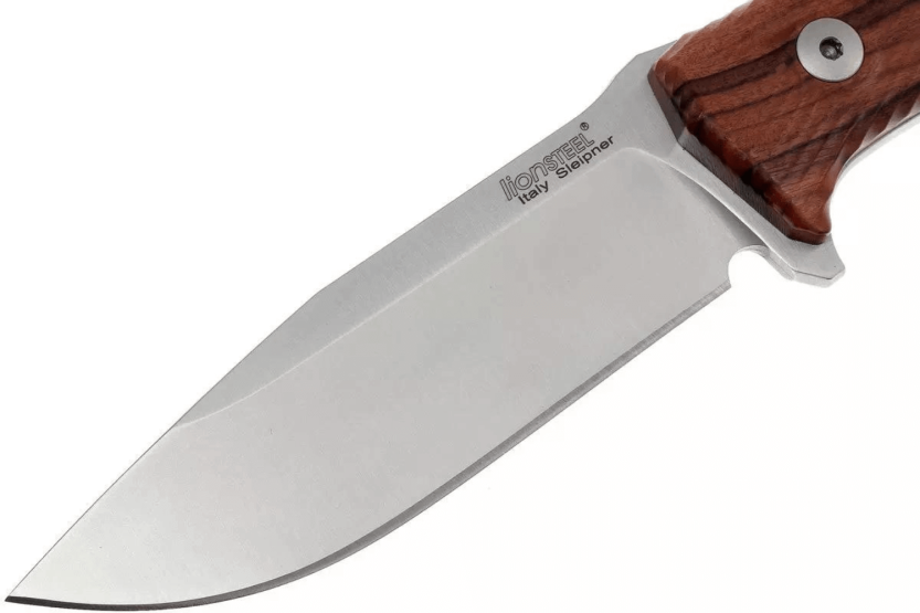 LionSteel M5.ST knife 11.5cm blade sandalwood handle + leather sheath