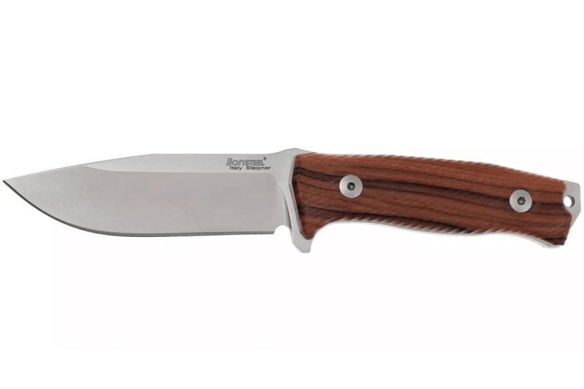 LionSteel M5.ST knife 11.5cm blade sandalwood handle + leather sheath