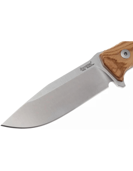 Cuchillo LionSteel M5.UL 11.5cm mango de madera de olivo + funda de cuero