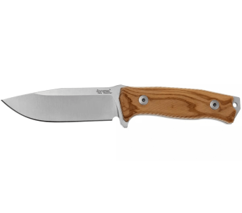LionSteel M5.UL coltello 11,5 cm manico in legno d'oliva + fodero in pelle