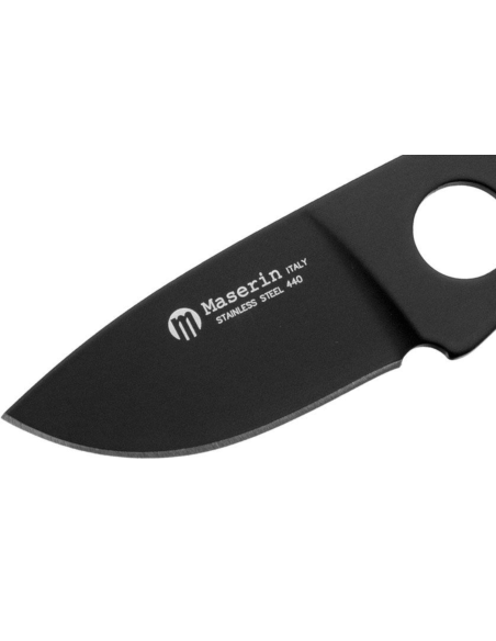 Maserin 909.T halskniv 4,5 cm blad rustfrit stål gennembrudt håndtag + etui