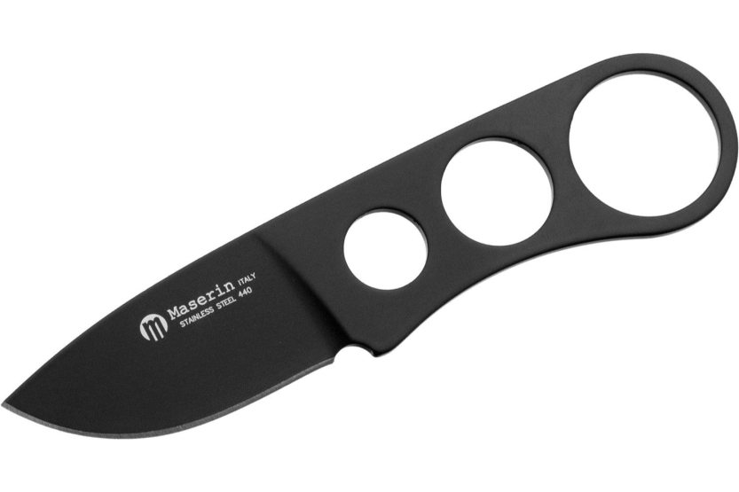 Maserin 909.T Cuchillo de cuello 4,5cm hoja acero inoxidable mango calado + funda