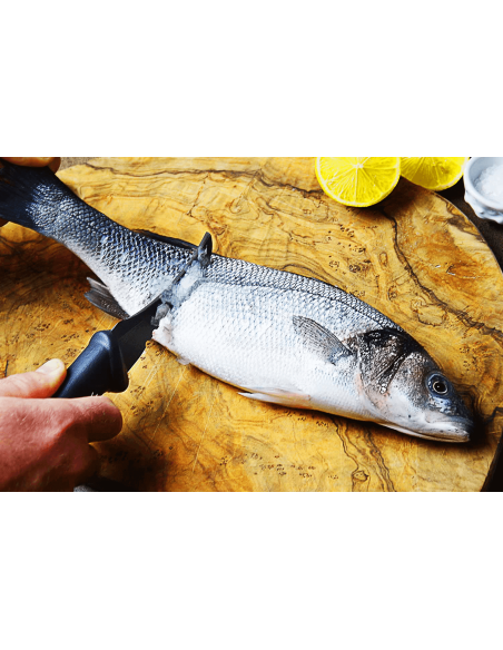Marttiini Fiskrensarkniv 175019 10cm blad gummihandtag + slida