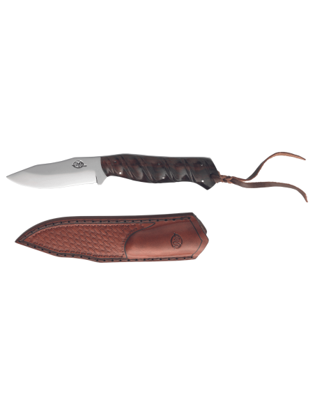 Citadel Otter Messer 63102 Klinge 10cm Holzgriff mit Schnürsenkel und Lederetui