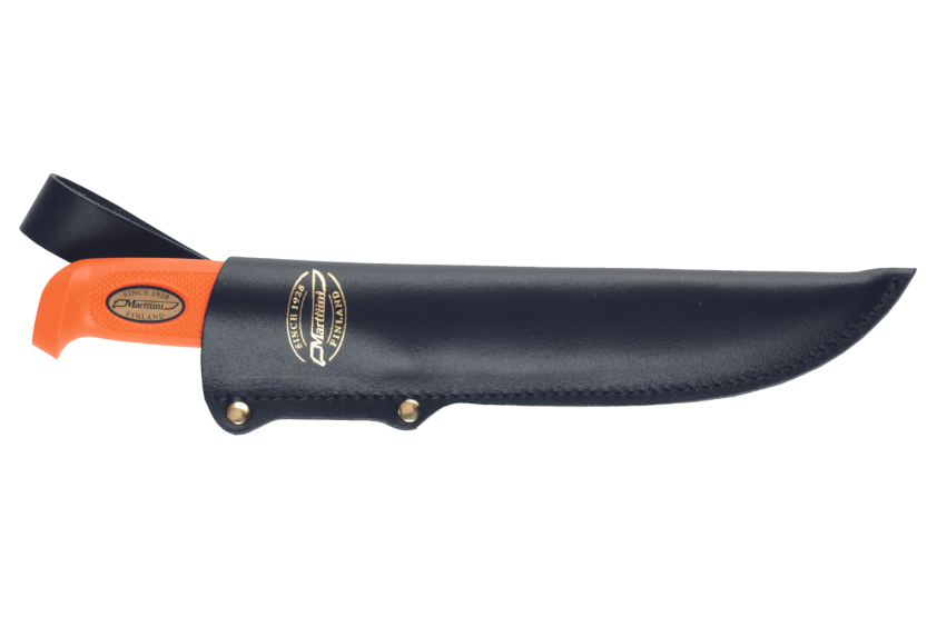 Marttiini Hunter's Carving Martef 935024 mes 15cm lemmet oranje rubberen handvat + etui
