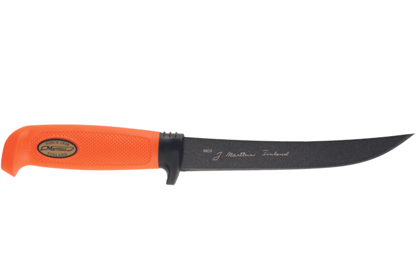 Marttiini Hunter's Carving Martef 935024 kniv 15cm blad orange gummihandtag + fodral