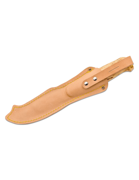 Faca Marttiini Lynx 131010 com 11 cm de lâmina e cabo de bétula encaracolado + estojo