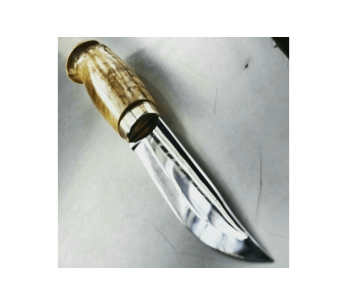 Marttiini Lynx 131010 kniv 11 cm blad krøllete bjørkehåndtak + etui 2