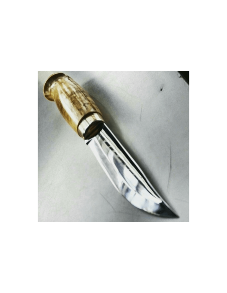 Marttiini Lynx 131010 kniv 11cm blad lockigt björkhandtag + fodral