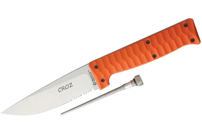 Cuchillo Maserin Croz 976.A, hoja 11cm, mango G10 naranja + funda nylon