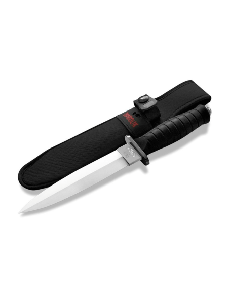 Maserin Diabolik 4950 coltello 16cm manico in gomma nera + fodero in nylon