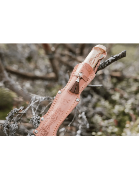 Marttiini Lynx 132 132010 kniv 11cm blad lockigt björkhandtag + fodral
