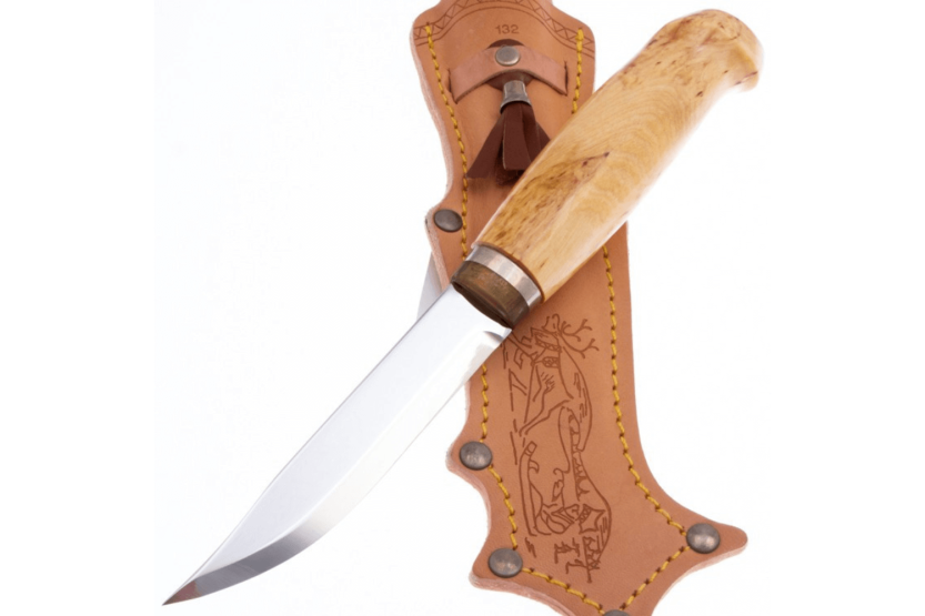 Marttiini Lynx 132 132010 mes 11cm lemmet krullend berken handvat + etui