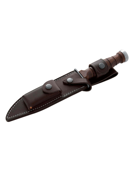 Maserin knife 3EME R.E.I. 6009 18cm blade wooden handle + leather sheath and whetstone