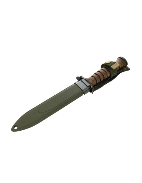 Maserin knife 2EME R.E.P. 6209 17cm blade leather handle + khaki sheath