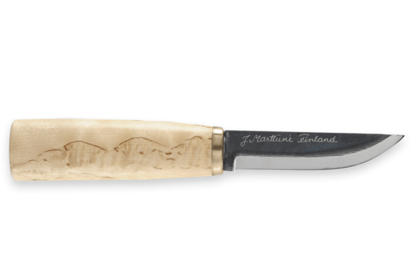 Cuchillo de trinchar Marttiini Arctic 535010 9cm hoja carbono mango abedul rizado + estuche