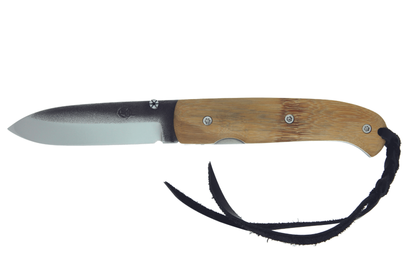 Cuchillo Citadel Baltic 2 63121 11cm hoja de bambú laminado con funda de cuero