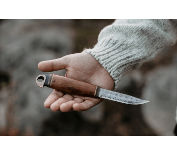 557012 Cuchillo Marttiini Bronce Pájaro 10cm hoja damasquinada mango abedul + estuche/caja regalo 2