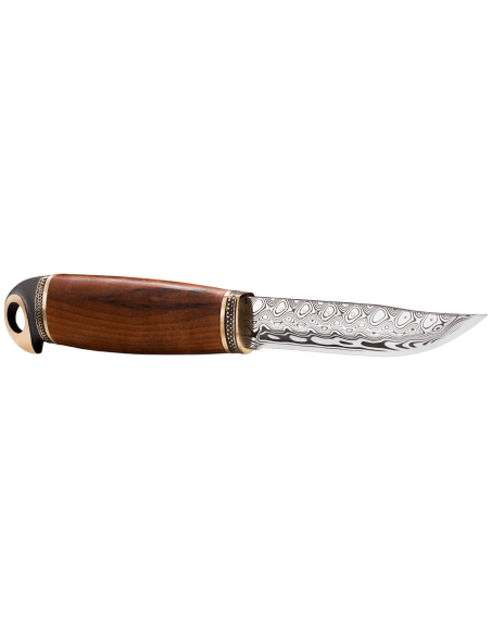 557012 Marttiini Bronze Fågelkniv 10cm damaskusblad björkhandtag + fodral/presentask