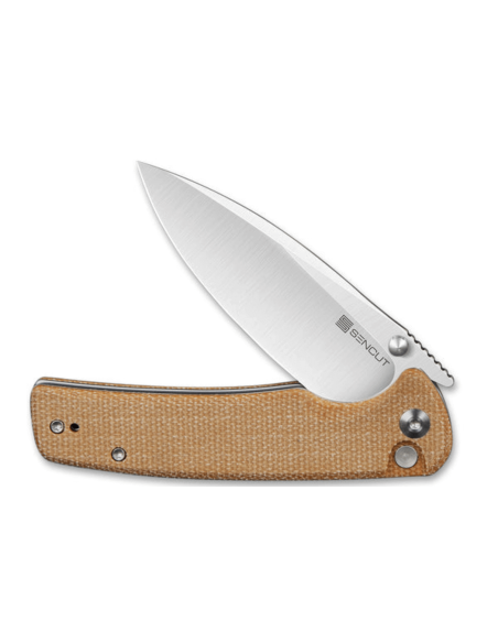 Sencut Sachse S210073 brown micarta handle folding knife 11.2cm