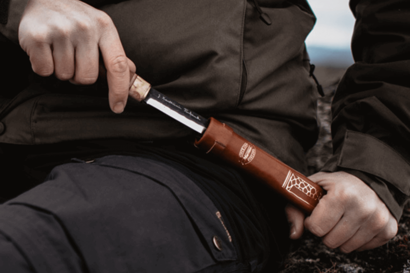 Marttiini Kierinki 126010 kniv 11cm blad björkhandtag + fodral
