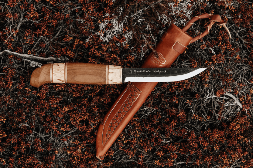 Marttiini Kierinki 126010 kniv 11 cm blad birkehåndtag + etui