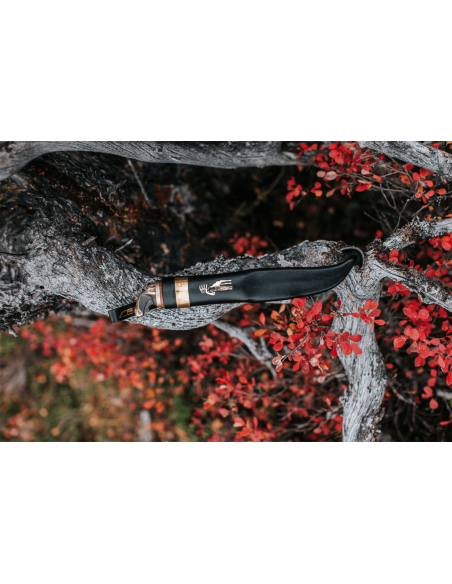 546012 Faca Marttiini Antler 11cm lâmina de carbono cabo de bétula + estojo/caixa de oferta