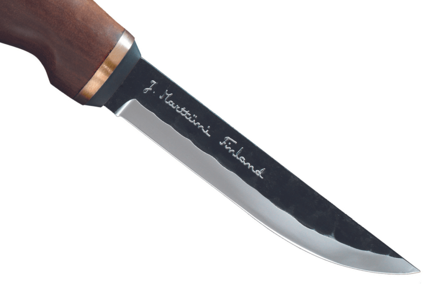 546012 Marttiini Antler mes 11cm carbon lemmet berken handgreep + etui/cadeauverpakking
