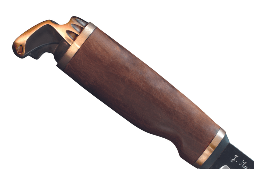 546012 Marttiini Antler mes 11cm carbon lemmet berken handgreep + etui/cadeauverpakking