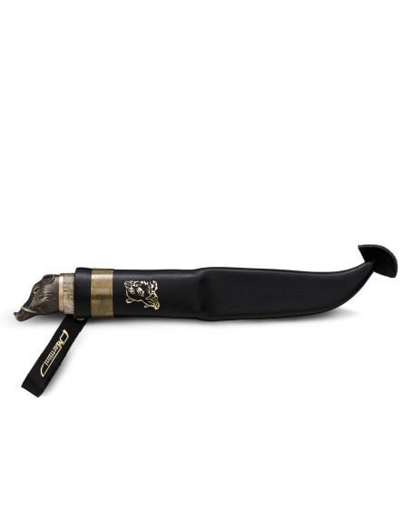 Marttiini Wildzwijn Mes 546013 11cm carbon lemmet berkenhouten handvat + etui/cadeauverpakking