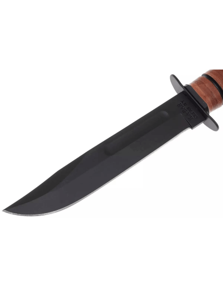 KA-BAR USMC Fighter 1217 kniv 17,8 cm karbonblad lærhåndtak + lærhylse