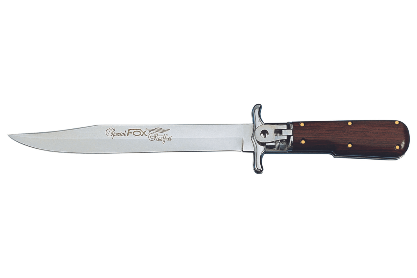 Navaja Fox Special Hunter 1647 con mango de madera de 11cm + funda de cuero