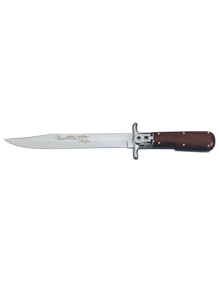 Navaja Fox Special Hunter 1647 con mango de madera de 11cm + funda de cuero