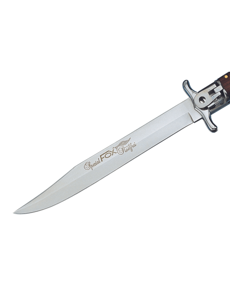 Navaja Fox Special Hunter 1647 con mango de madera de 11cm + funda de cuero
