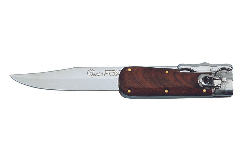 Navaja Fox Special Hunter 1647 con mango de madera de 11cm + funda de cuero