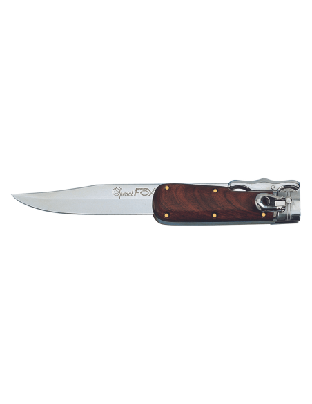 Navaja Fox Special Hunter 1647 con mango de madera de 11cm + funda de cuero