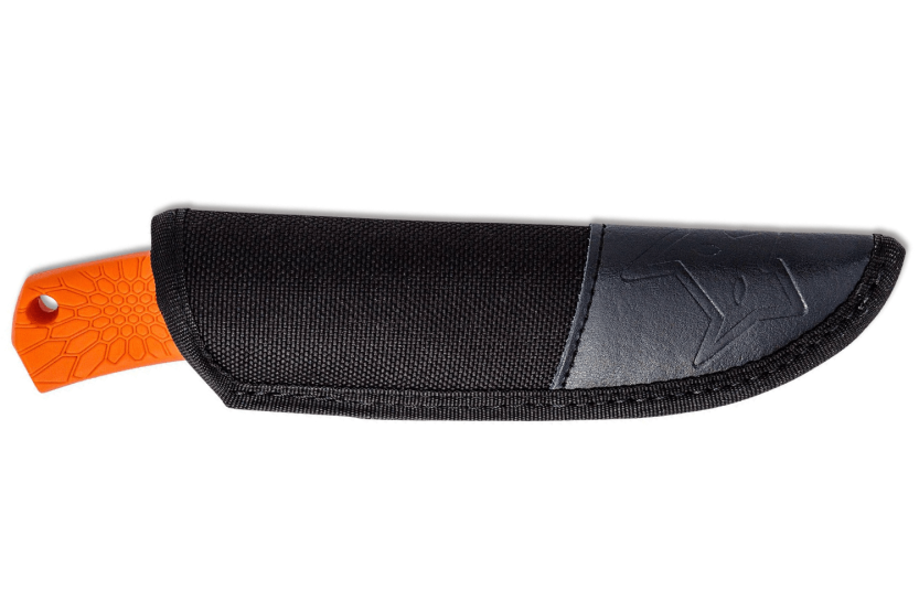 Faca Fox Core Orange FX.607OR Lâmina de 10 cm cabo em polipropileno/borracha + bainha em nylon