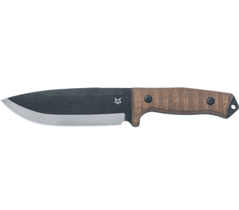 Fox Military Bushman FX.609OD kniv 16cm blad micarta handtag + läderslida
