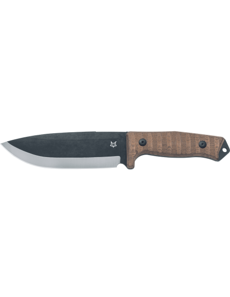 Faca Fox Military Bushman FX.609OD Lâmina de 16 cm cabo em micarta + bainha em pele