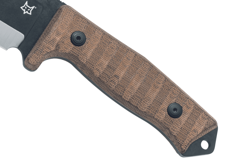 Faca Fox Military Bushman FX.609OD Lâmina de 16 cm cabo em micarta + bainha em pele