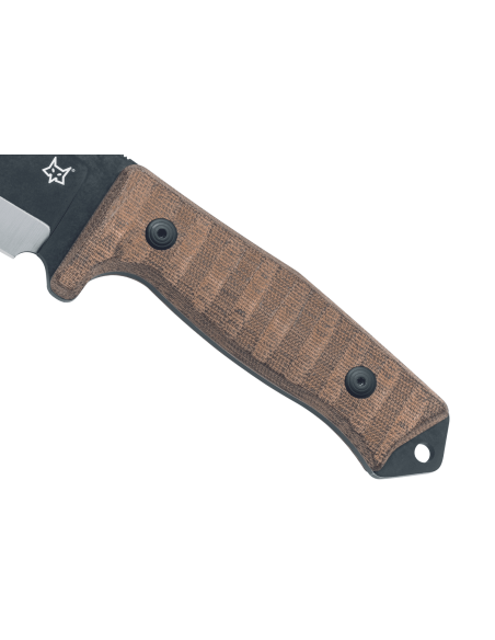Fox Military Bushman FX.609OD mes 16cm lemmet micarta handvat + leren schede