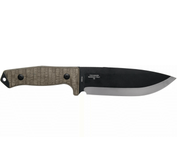 Fox Military Bushman FX.609OD kniv 16 cm blad micarta håndtak + skinnslire 2