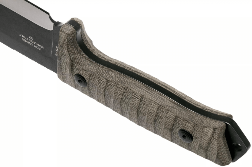 Fox Military Bushman FX.609OD cuchillo 16cm hoja mango micarta + funda cuero