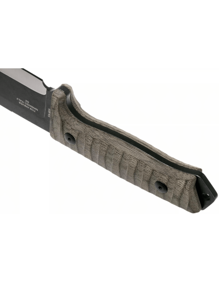 Fox Military Bushman FX.609OD kniv 16 cm blad micarta håndtak + skinnslire