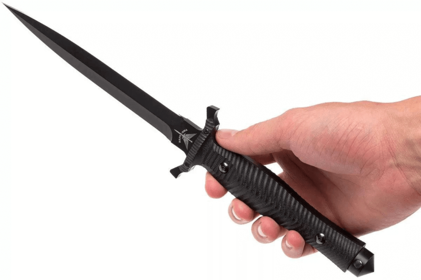 Cuchillo Fox Military Bellum 21711 17.5cm hoja con mango G10 negro + funda
